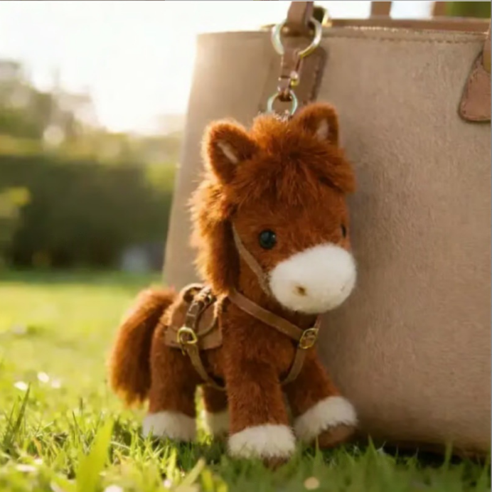 Year of the Horse Plush Pony Bag Charm and Keychain Plush Pony Bag Keychain Pendant