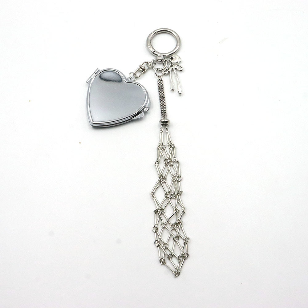 Cross-border bag pendant fashion original metal stainless steel mesh pocket pendant Korean keychain lipstick mesh pocket