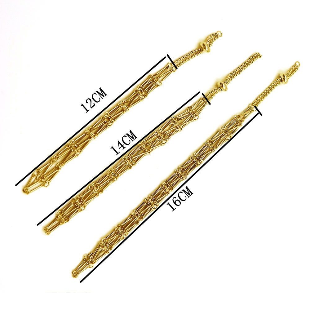 Cross-border bag pendant fashion original metal stainless steel mesh pocket pendant Korean keychain lipstick mesh pocket