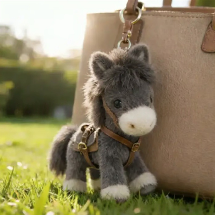 Year of the Horse Plush Pony Bag Charm and Keychain Plush Pony Bag Keychain Pendant