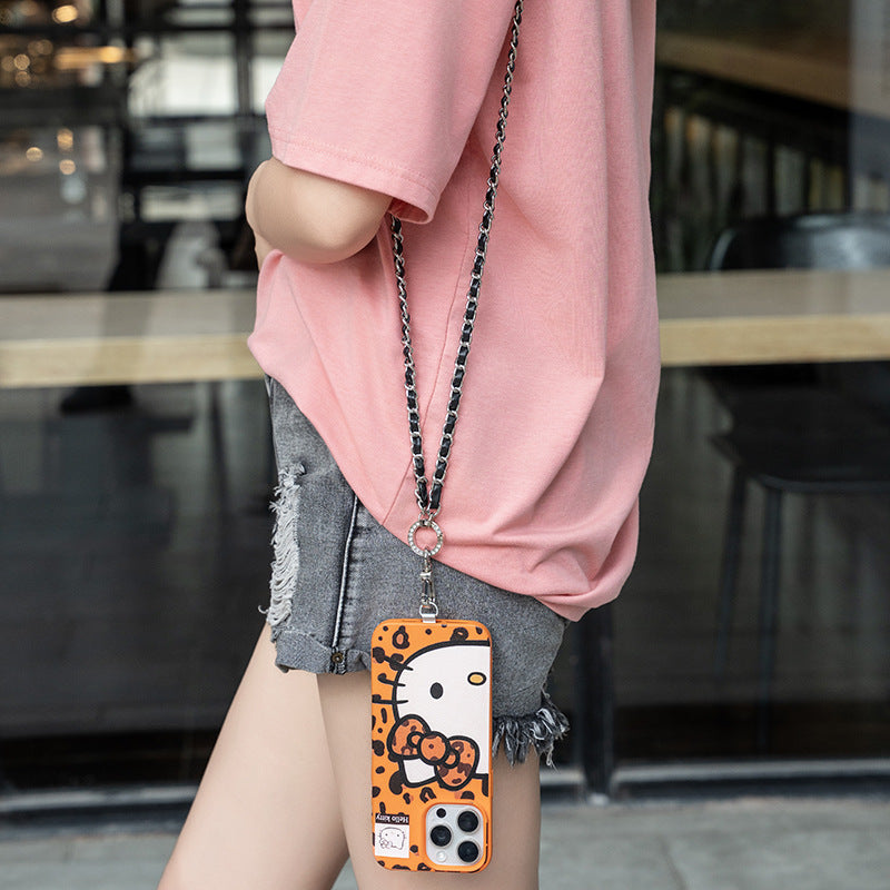 Pearl wrist chain small fragrance wind mobile phone lanyard pearl chain diamond inlaid short chain crossbody hanging chain mobile phone lanyard women's model