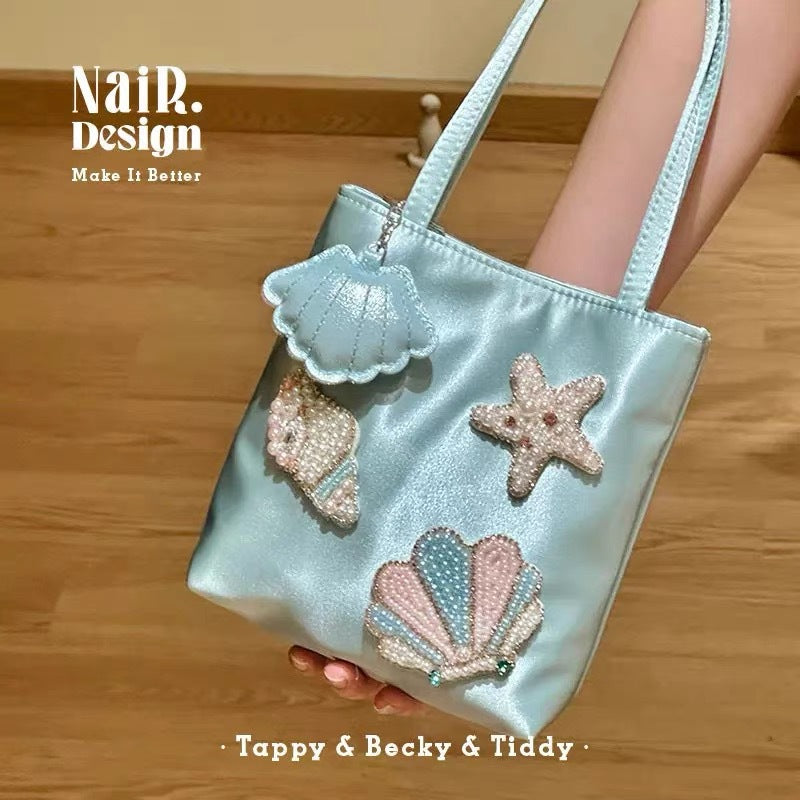 Guli silk satin grape bag bead embroidery hand-held high-end light luxury exquisite new spring and summer handmade bags