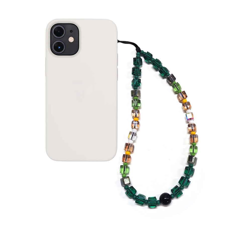 KKBEAD-style affordable retro high-end trendy street style wristband pendant for women, short beaded phone chain for women