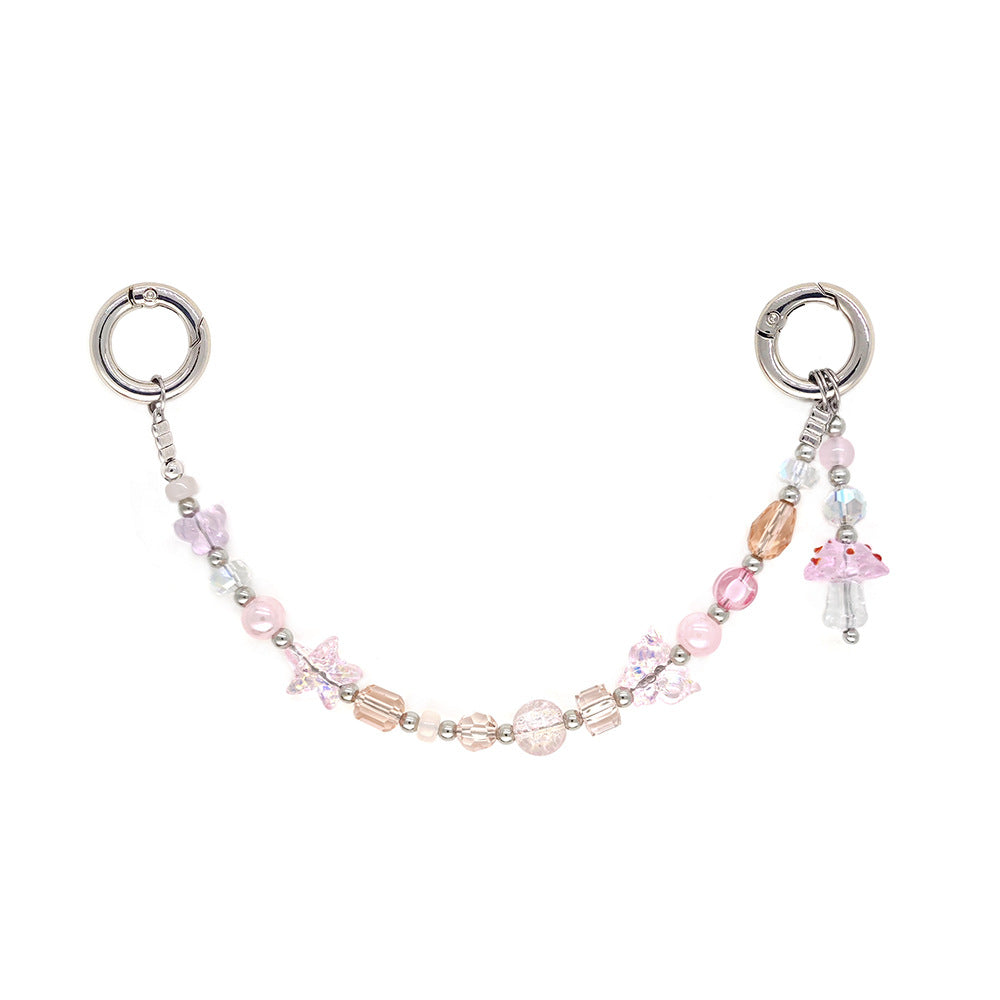 Star and Mushroom Encounter Phone Chain Charm INS Style Spring Summer Girly Healing Versatile CCD Camera Charm