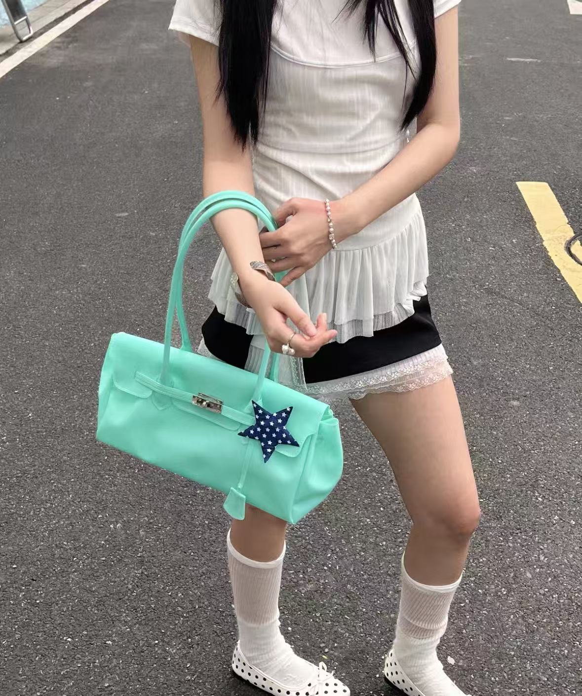 Korean horizontal series 2026 new summer kiii jelly bag, tote bag, and shoulder bag