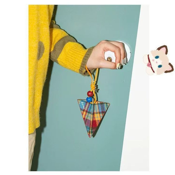 Car hanger INS niche keychain textured Korean accessory creative pendant original bag cute schoolbag hanger