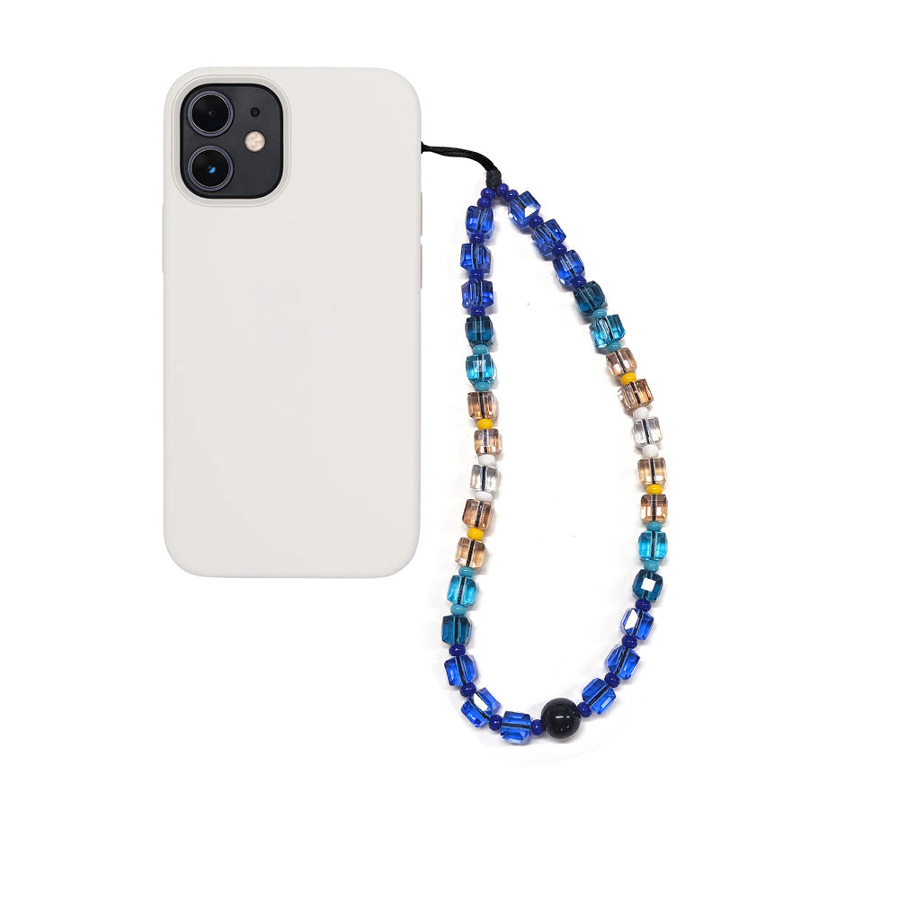 KKBEAD-style affordable retro high-end trendy street style wristband pendant for women, short beaded phone chain for women