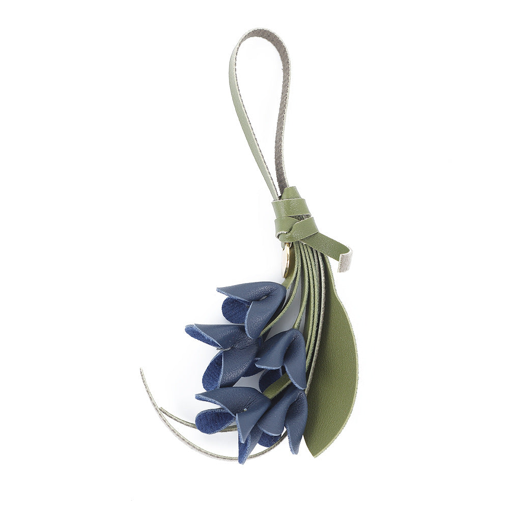 European and American style new fashion gold picking osmanthus keychain PU cute bag pendant high-end