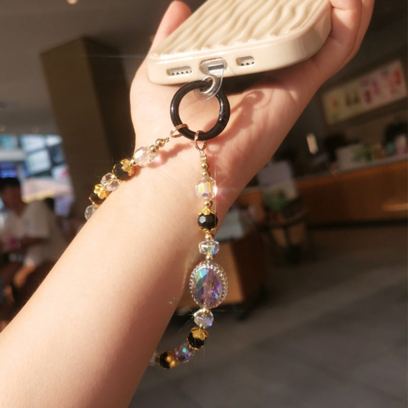 Zhenge Phone Lanyard, Personalized Beaded Rhinestone Charm, Creative Crystal Gemstone Handmade Pendant, Bracelet Wrist