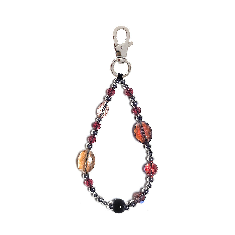 Women's bag keychain, wristband, keychain, versatile INS style acrylic heart white cloud bead phone chain