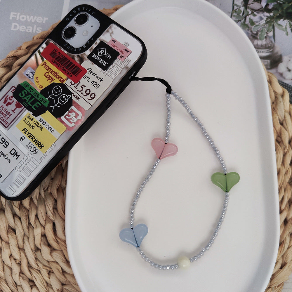 KKBEAD European and American bloggers portable pendant love mobile phone chain blackpink Kim Ji-ni with the same female lanyard
