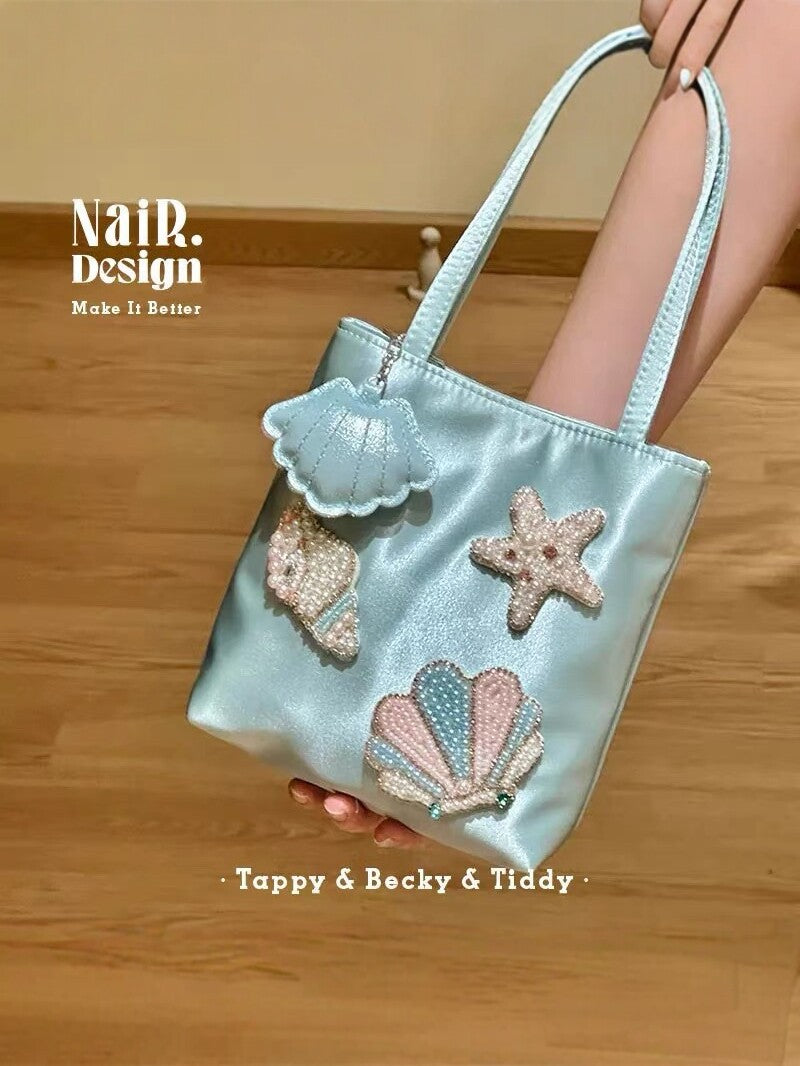 Guli silk satin grape bag bead embroidery hand-held high-end light luxury exquisite new spring and summer handmade bags