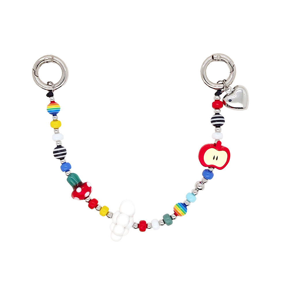 Star and Mushroom Encounter Phone Chain Charm INS Style Spring Summer Girly Healing Versatile CCD Camera Charm
