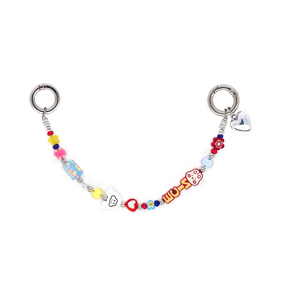 Star and Mushroom Encounter Phone Chain Charm INS Style Spring Summer Girly Healing Versatile CCD Camera Charm