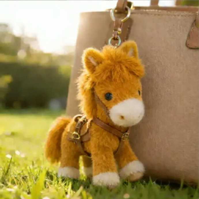 Year of the Horse Plush Pony Bag Charm and Keychain Plush Pony Bag Keychain Pendant