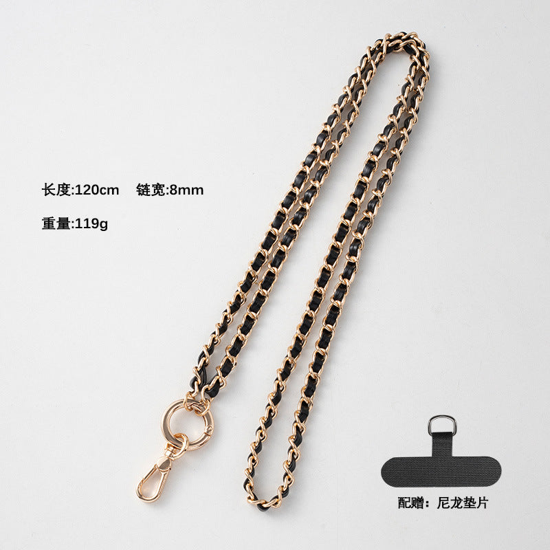 Pearl wrist chain small fragrance wind mobile phone lanyard pearl chain diamond inlaid short chain crossbody hanging chain mobile phone lanyard women's model