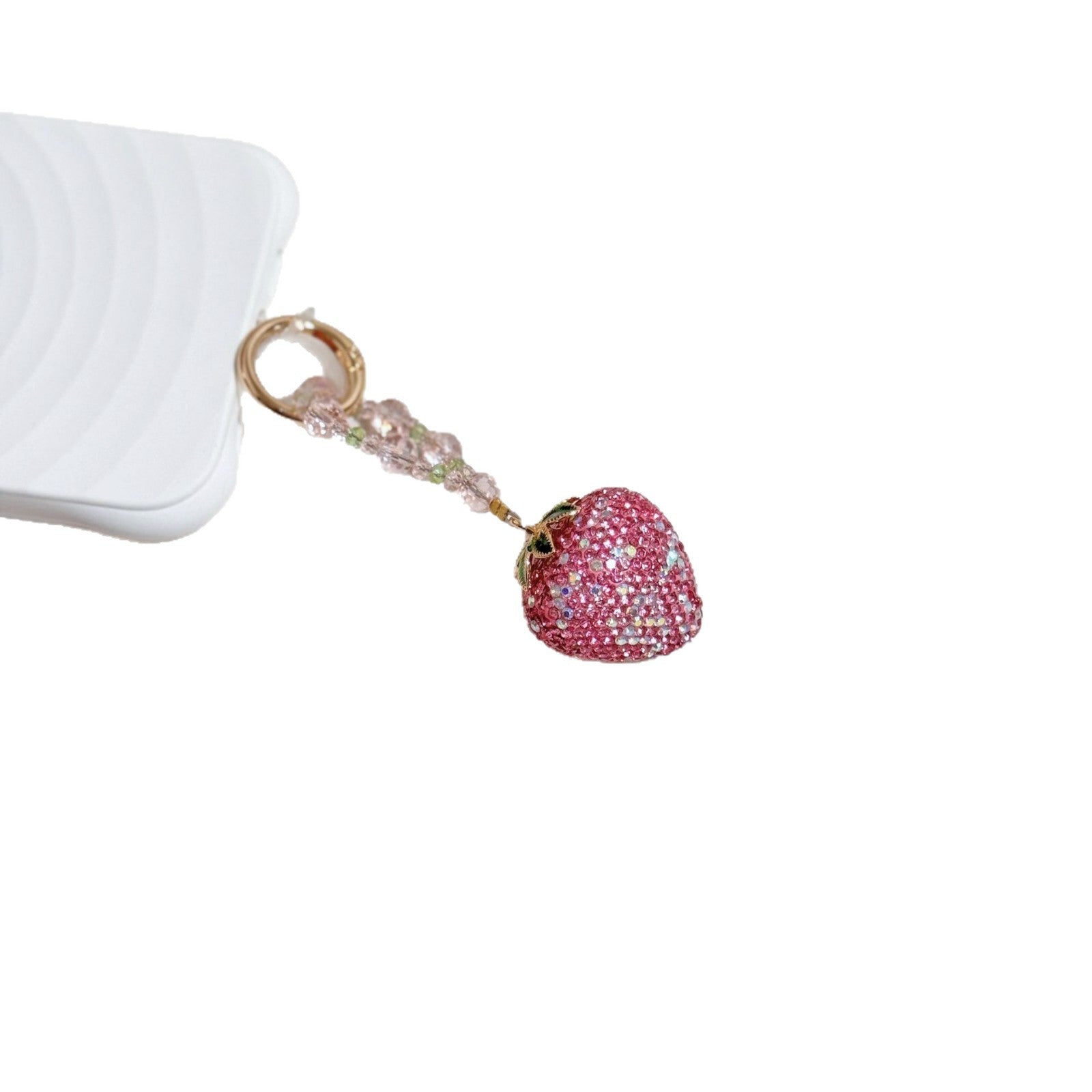 Light luxury strawberry full diamond phone pendant, sophisticated, versatile, and unique design for bags, pendants, and phone chains