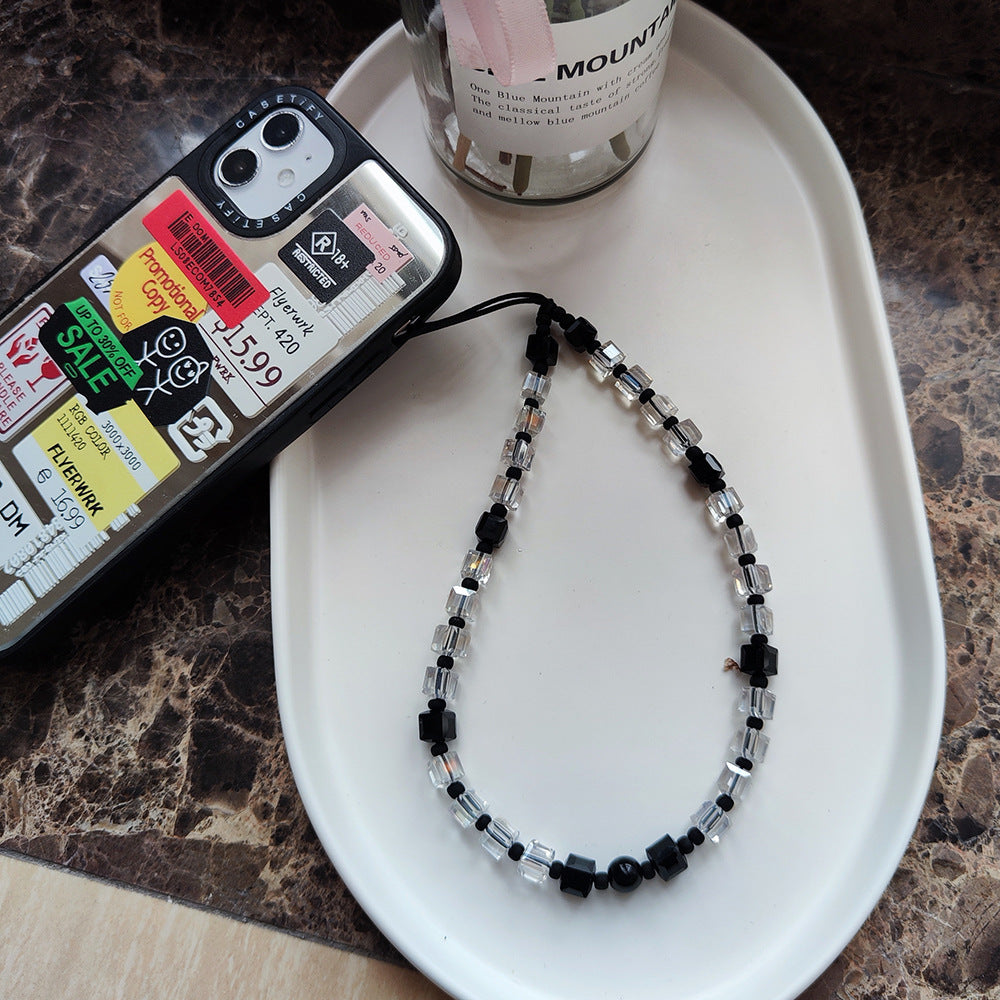 KKBEAD-style affordable retro high-end trendy street style wristband pendant for women, short beaded phone chain for women