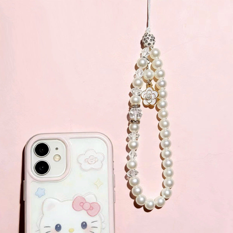 mobile phone chain wholesale Korean pearl star pendant short beaded chain phone case lanyard girl wrist ornament