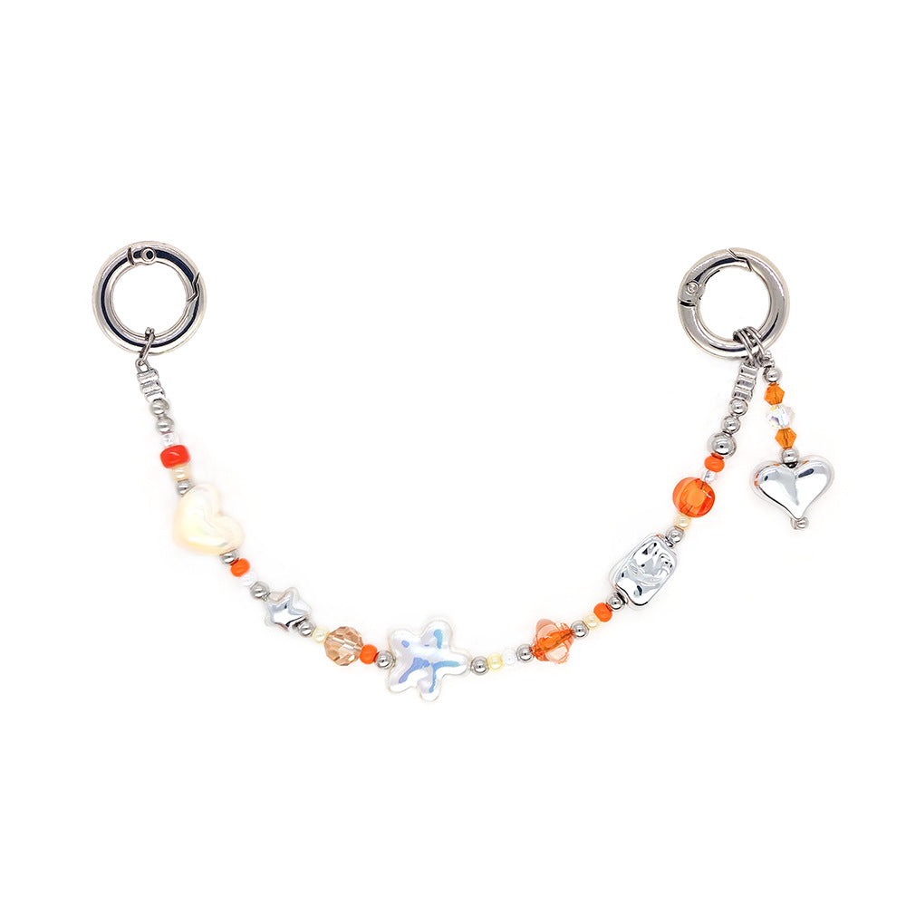 Star and Mushroom Encounter Phone Chain Charm INS Style Spring Summer Girly Healing Versatile CCD Camera Charm