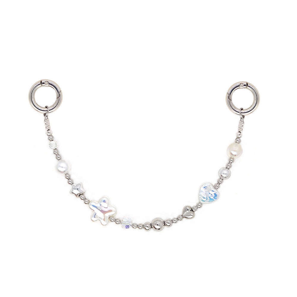Star and Mushroom Encounter Phone Chain Charm INS Style Spring Summer Girly Healing Versatile CCD Camera Charm