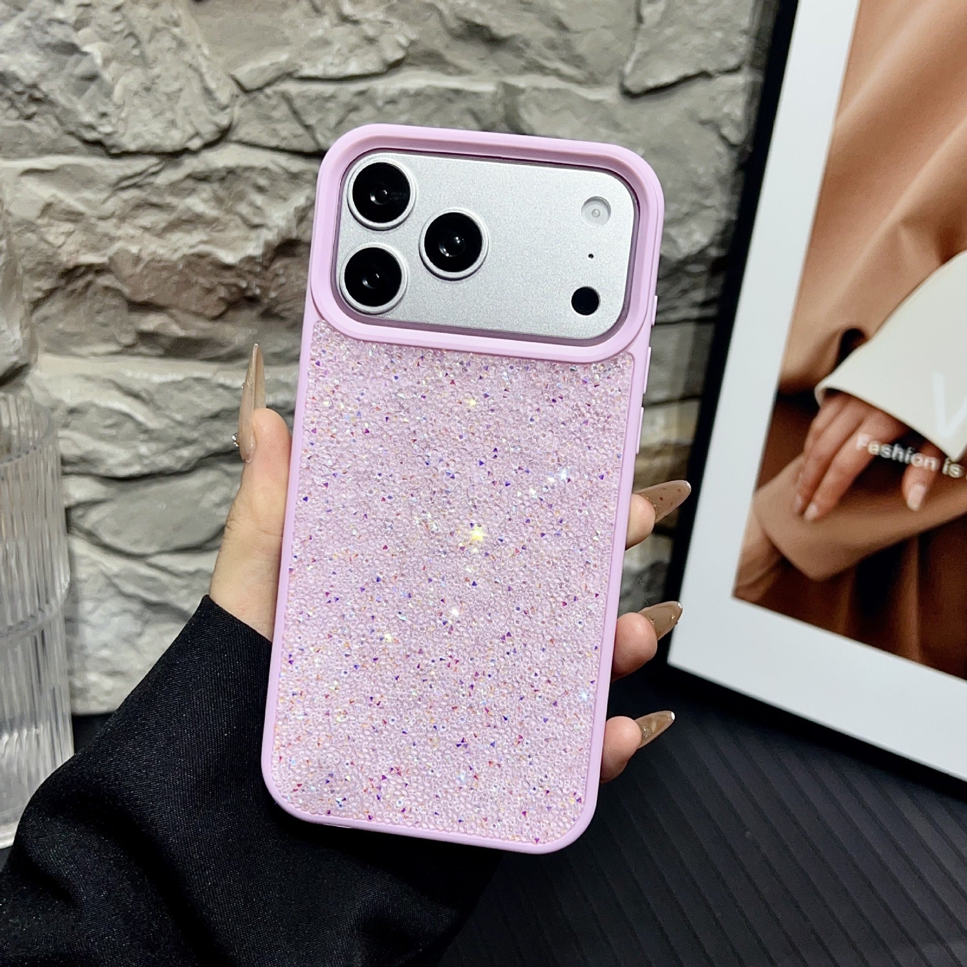 Suitable for cross-border hot-selling Apple 17 Pro luxury full diamond phone case, iPhone 16 Pro Max Diamond Plain Case 15