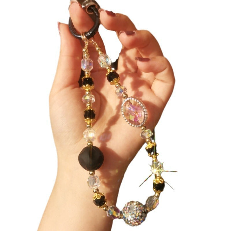 Zhenge Phone Lanyard, Personalized Beaded Rhinestone Charm, Creative Crystal Gemstone Handmade Pendant, Bracelet Wrist