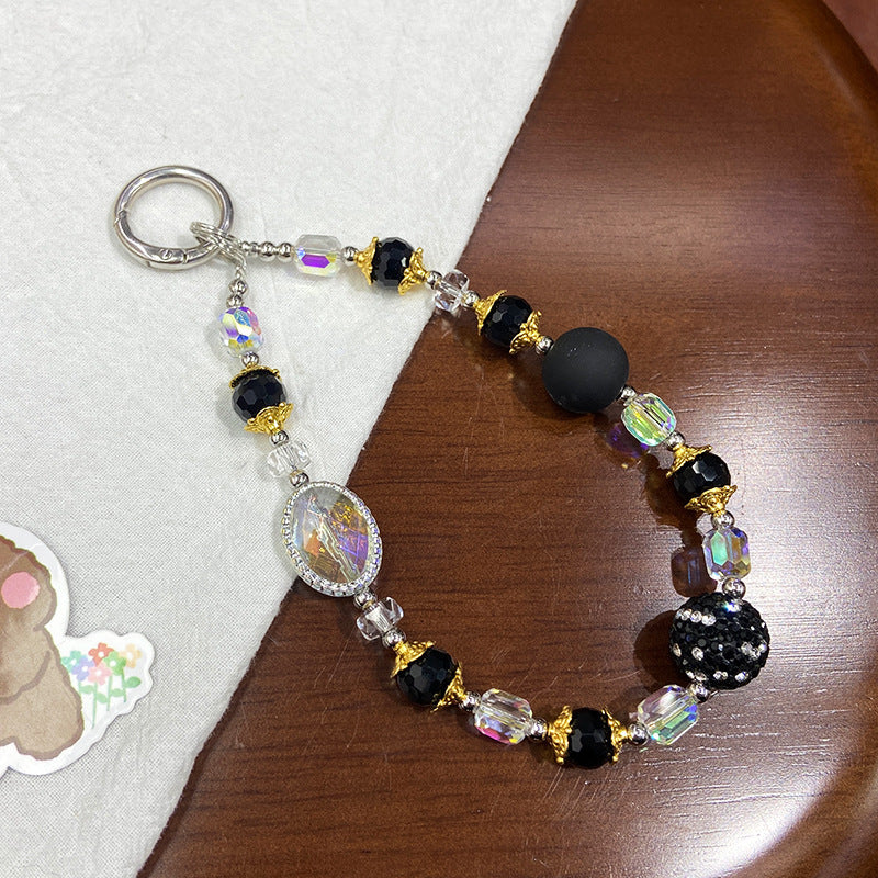 Zhenge Phone Lanyard, Personalized Beaded Rhinestone Charm, Creative Crystal Gemstone Handmade Pendant, Bracelet Wrist