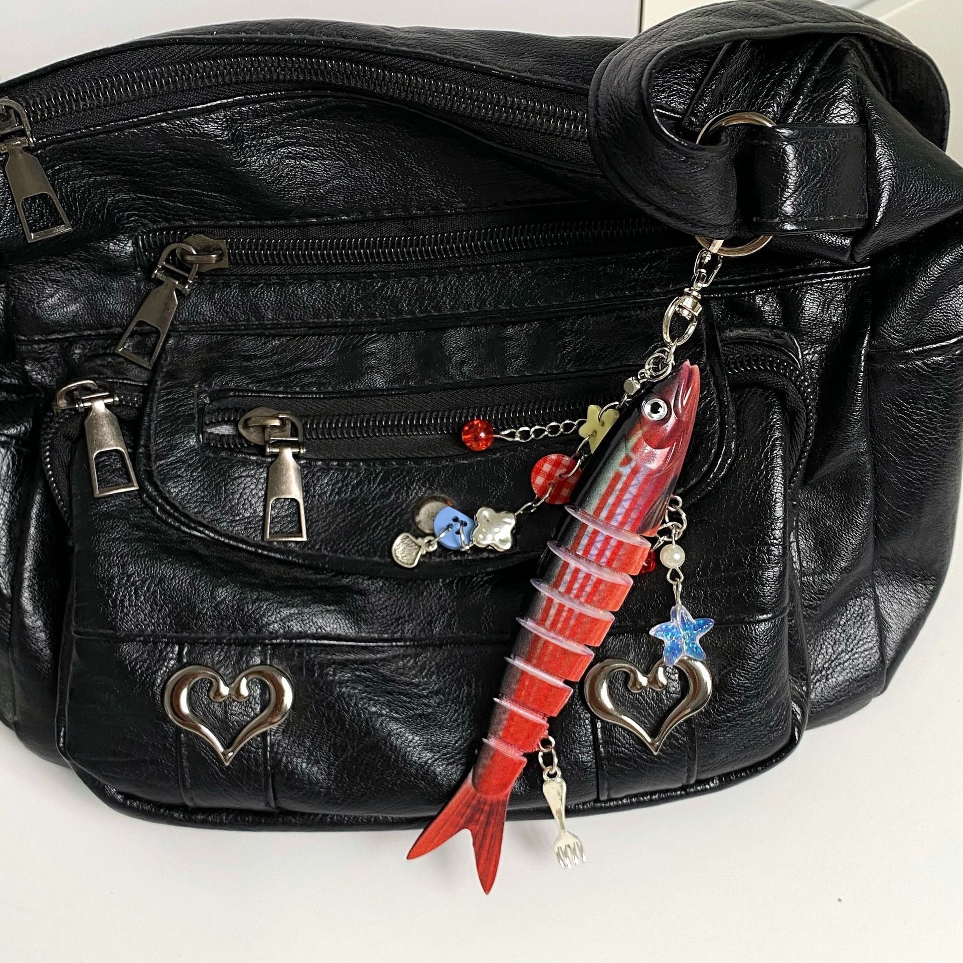 Fish Keychain Bionic Fish Bait Keychain Marine Small Fish Jointly Fish Lure Bag Pendant Cross Border