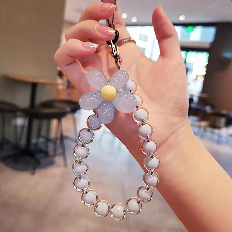 mobile phone chain wholesale Korean pearl star pendant short beaded chain phone case lanyard girl wrist ornament