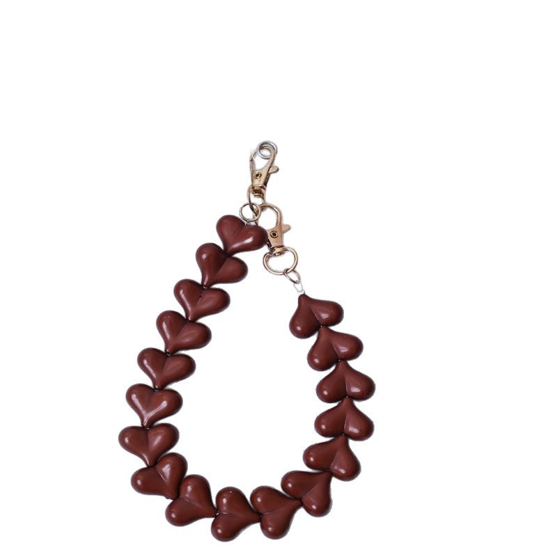 Best-selling new Heart Candy Macron acrylic resin peach heart lolita style vscogirl keychain