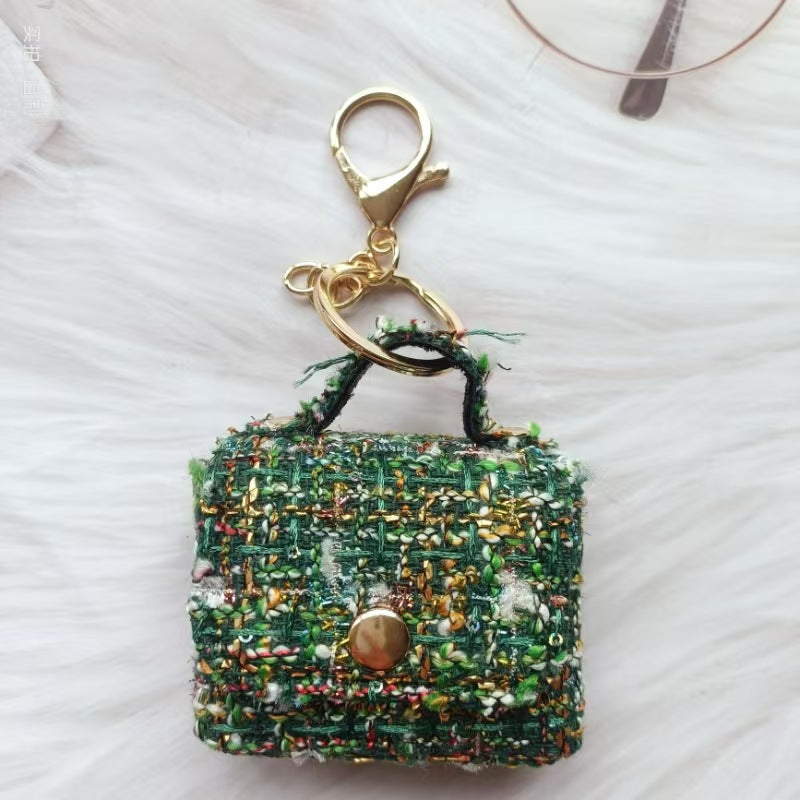New fashion cross-border popular Korean version tweed small fragrance bag pendant coin purse headphone bag ornament decoration