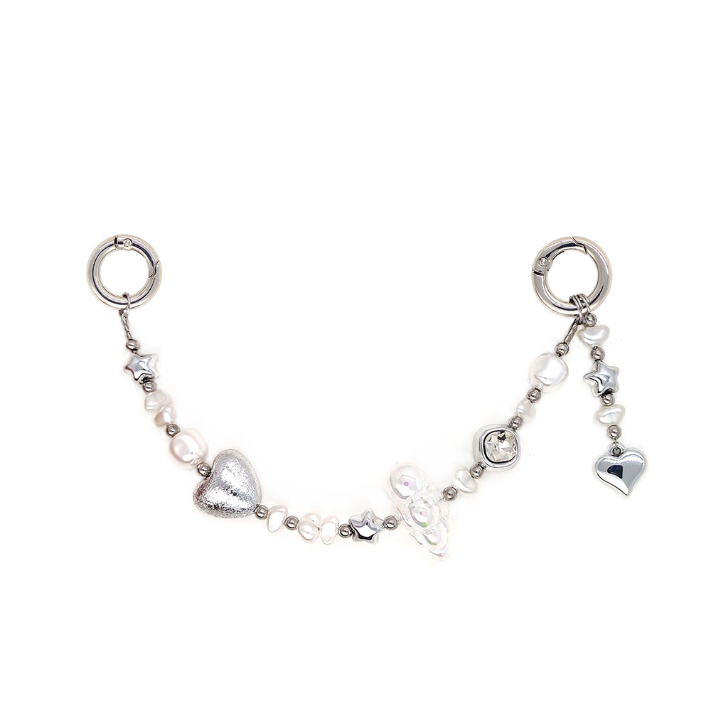 Star and Mushroom Encounter Phone Chain Charm INS Style Spring Summer Girly Healing Versatile CCD Camera Charm