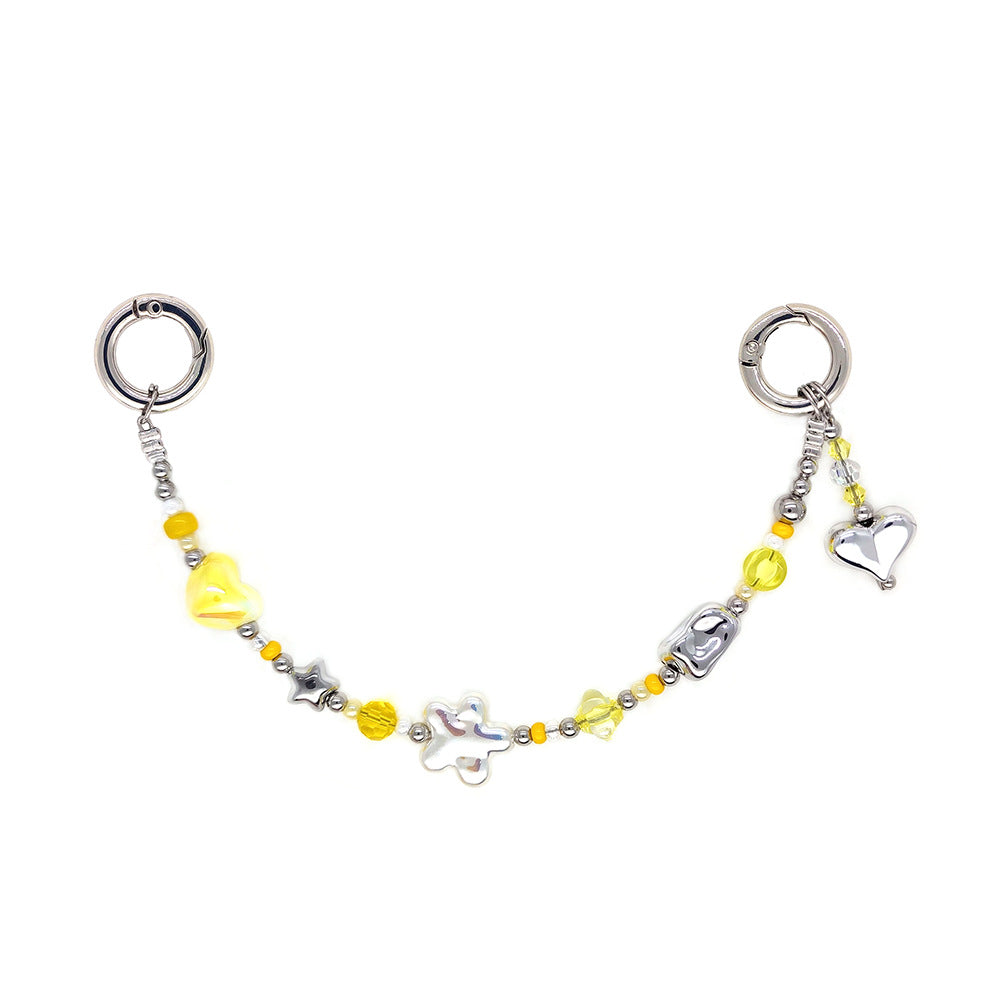 Star and Mushroom Encounter Phone Chain Charm INS Style Spring Summer Girly Healing Versatile CCD Camera Charm