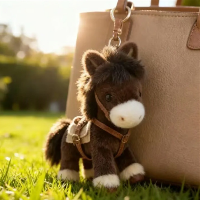Year of the Horse Plush Pony Bag Charm and Keychain Plush Pony Bag Keychain Pendant