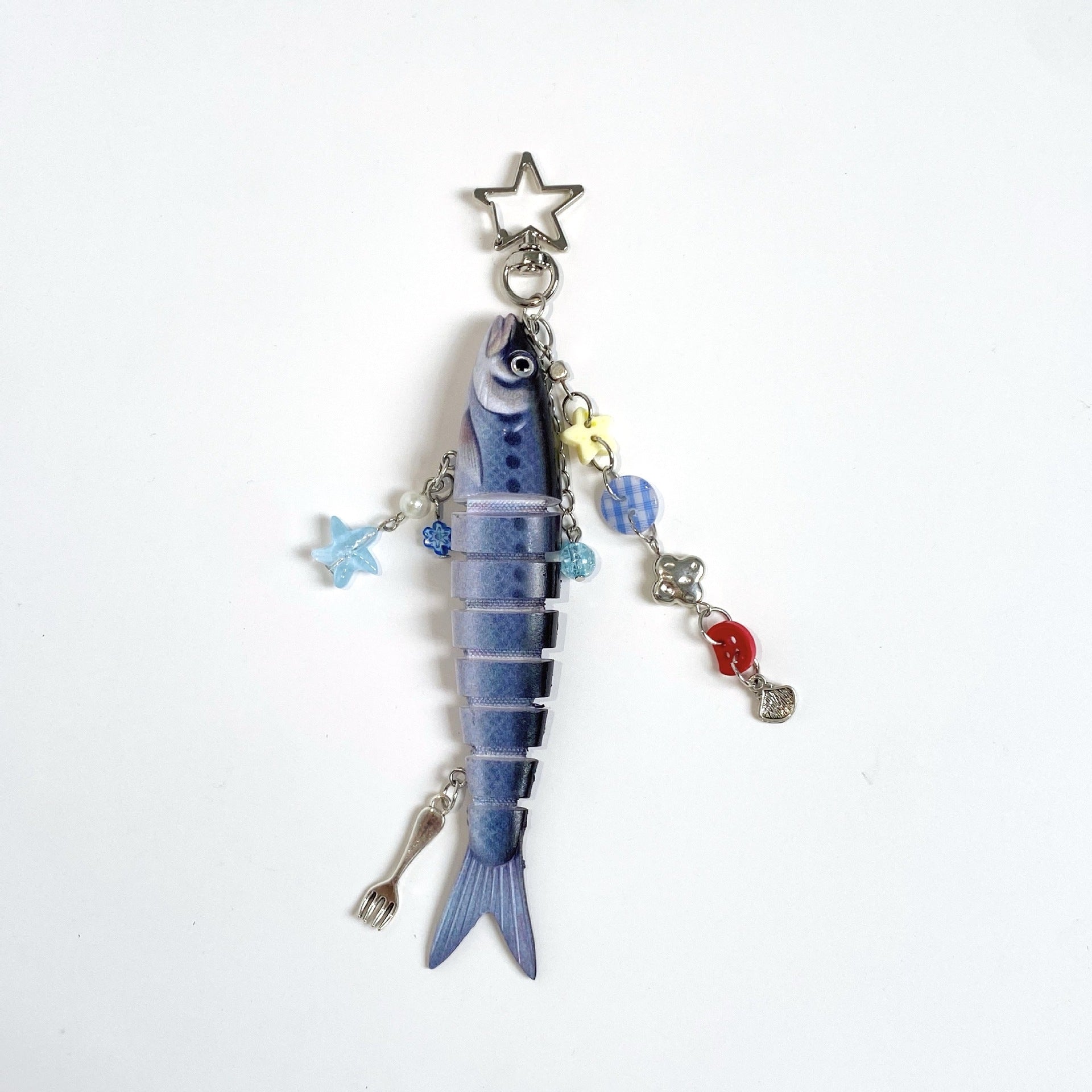 Fish Keychain Bionic Fish Bait Keychain Marine Small Fish Jointly Fish Lure Bag Pendant Cross Border