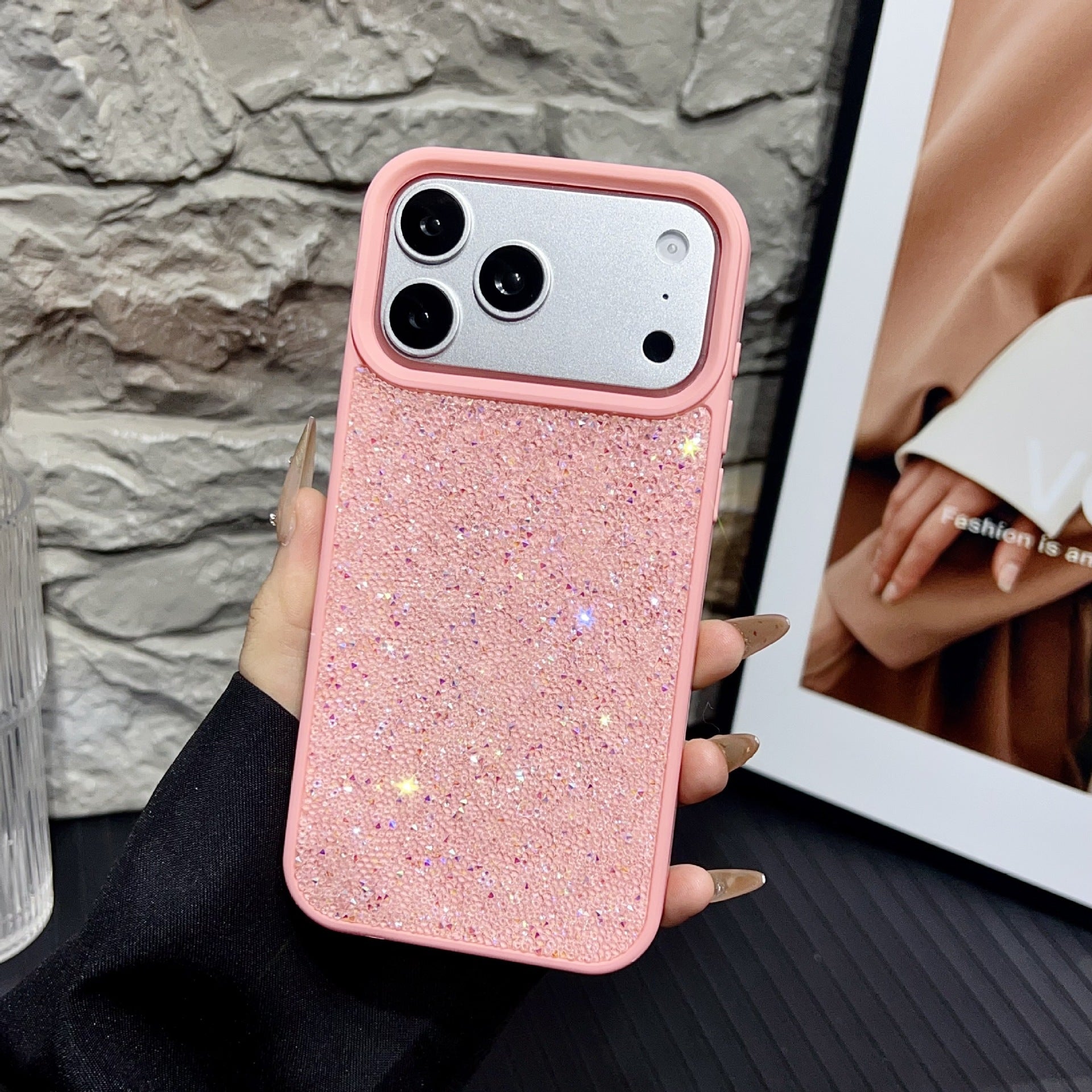 Suitable for cross-border hot-selling Apple 17 Pro luxury full diamond phone case, iPhone 16 Pro Max Diamond Plain Case 15