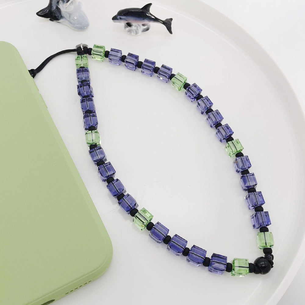 KKBEAD-style affordable retro high-end trendy street style wristband pendant for women, short beaded phone chain for women