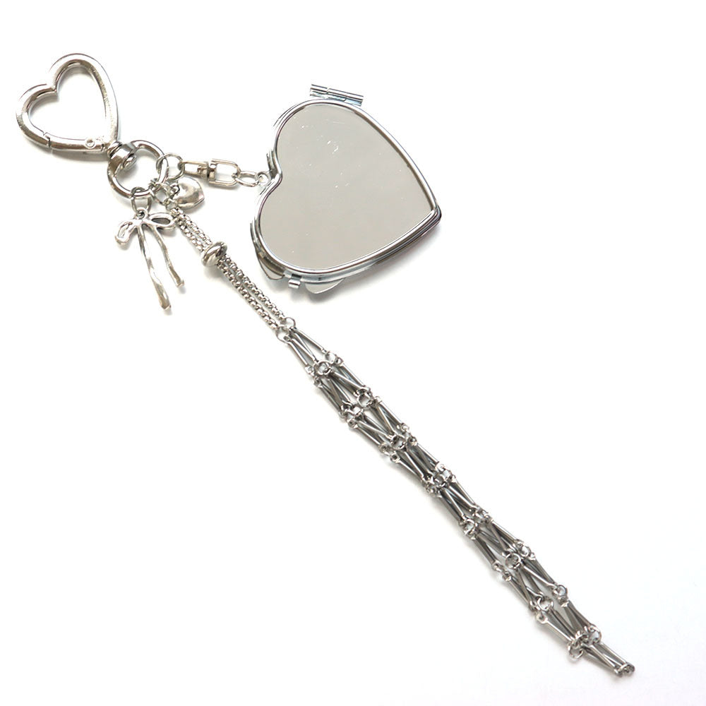 Cross-border bag pendant fashion original metal stainless steel mesh pocket pendant Korean keychain lipstick mesh pocket