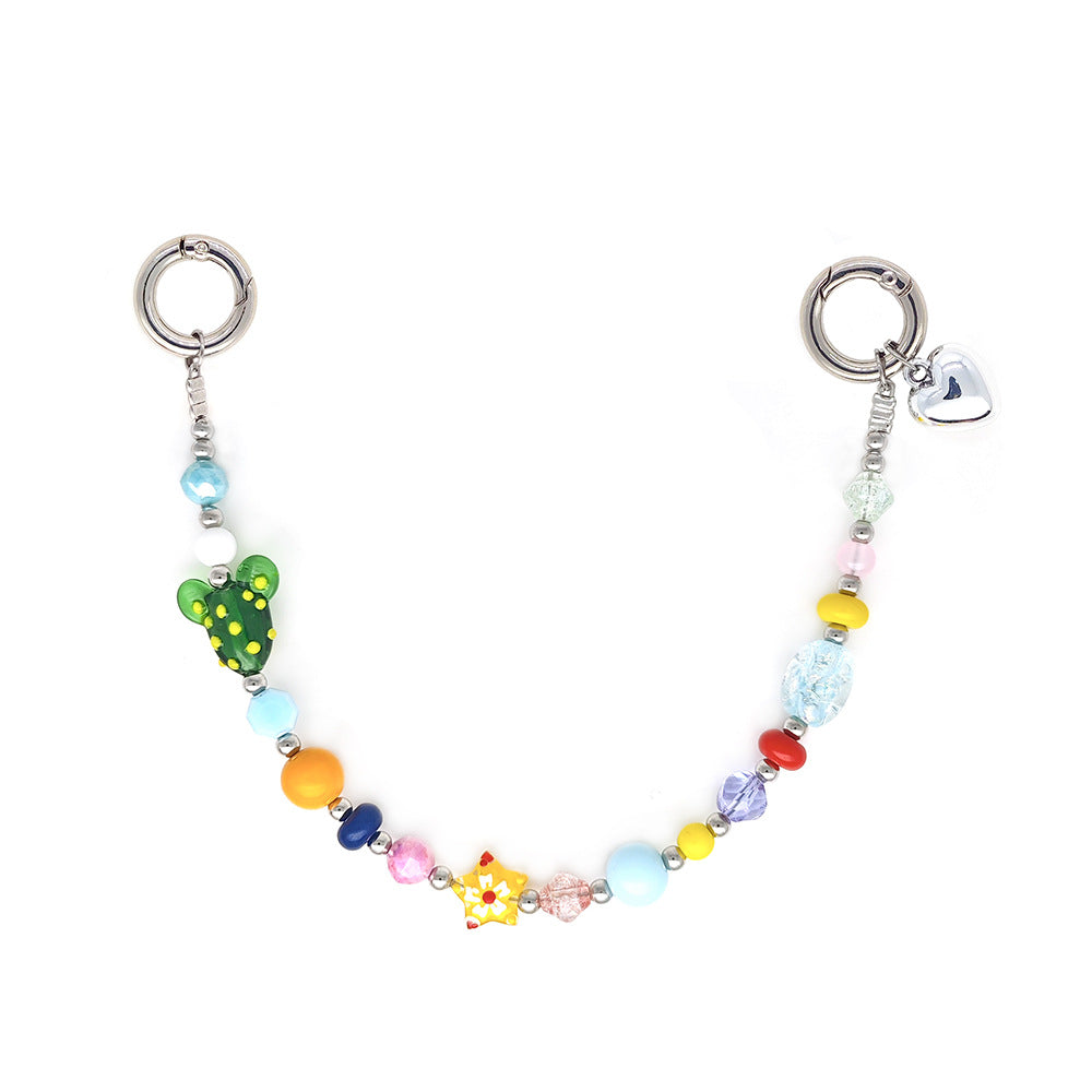 Star and Mushroom Encounter Phone Chain Charm INS Style Spring Summer Girly Healing Versatile CCD Camera Charm