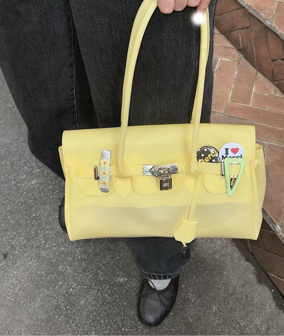 Korean horizontal series 2026 new summer kiii jelly bag, tote bag, and shoulder bag