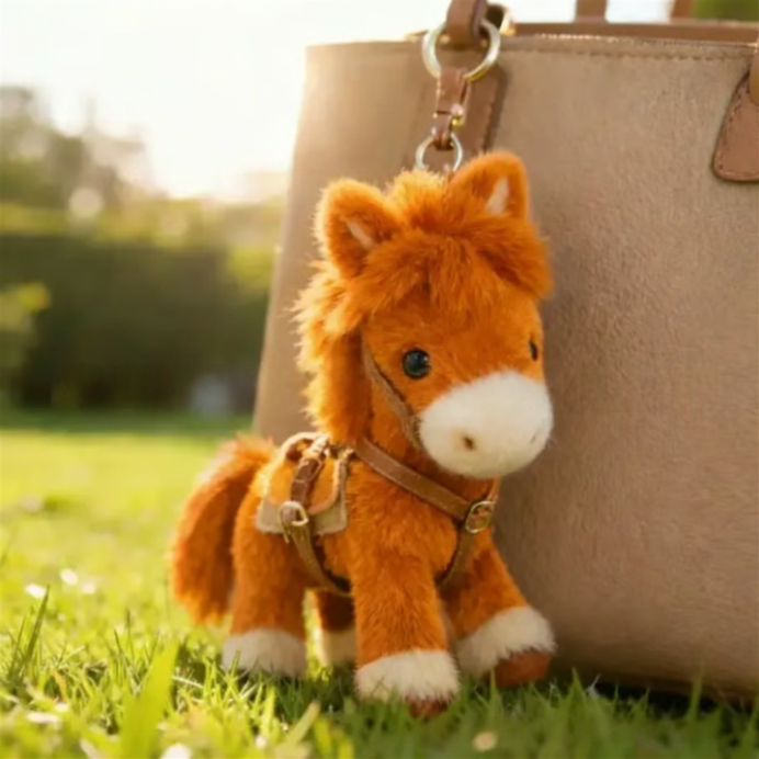 Year of the Horse Plush Pony Bag Charm and Keychain Plush Pony Bag Keychain Pendant