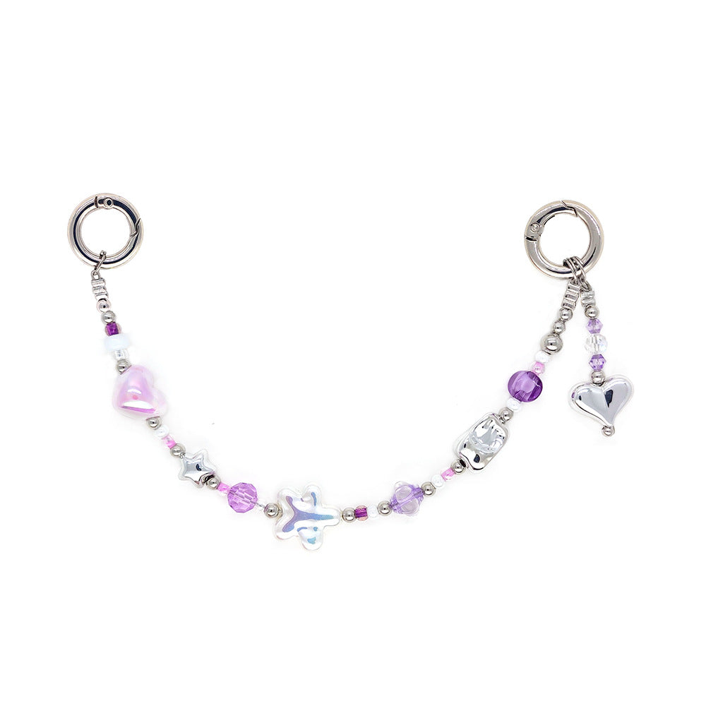 Star and Mushroom Encounter Phone Chain Charm INS Style Spring Summer Girly Healing Versatile CCD Camera Charm