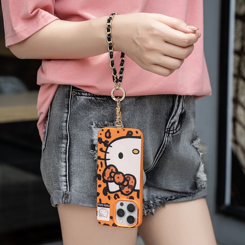 Pearl wrist chain small fragrance wind mobile phone lanyard pearl chain diamond inlaid short chain crossbody hanging chain mobile phone lanyard women's model