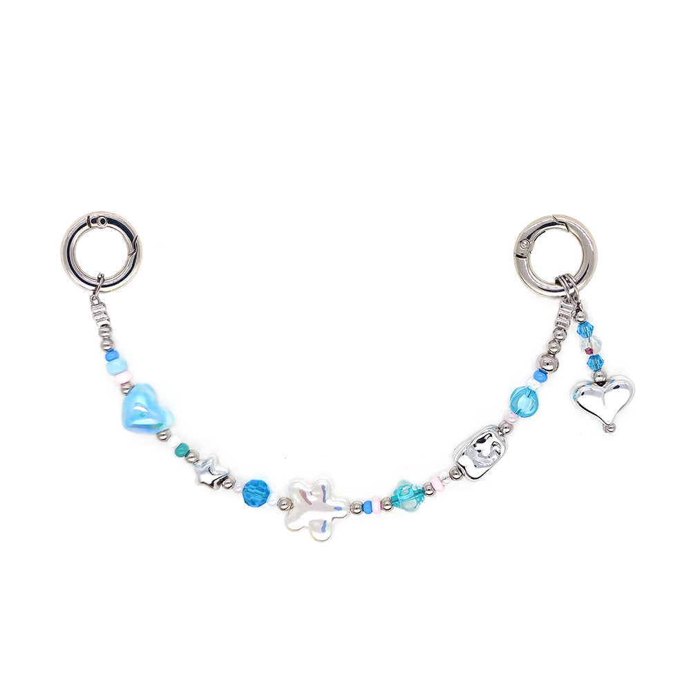 Star and Mushroom Encounter Phone Chain Charm INS Style Spring Summer Girly Healing Versatile CCD Camera Charm