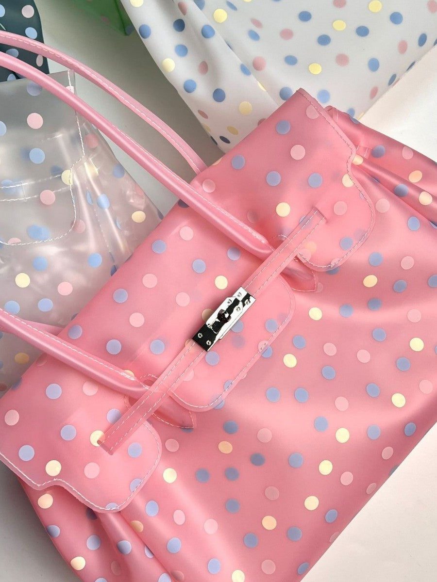 TPU jellyfirkin Niche Polka Dot Transparent Shoulder Tote Birkin Bag · Star Pack