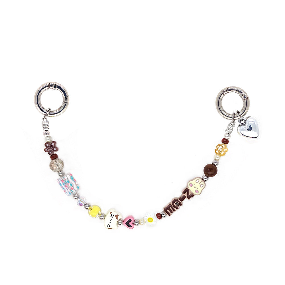Star and Mushroom Encounter Phone Chain Charm INS Style Spring Summer Girly Healing Versatile CCD Camera Charm
