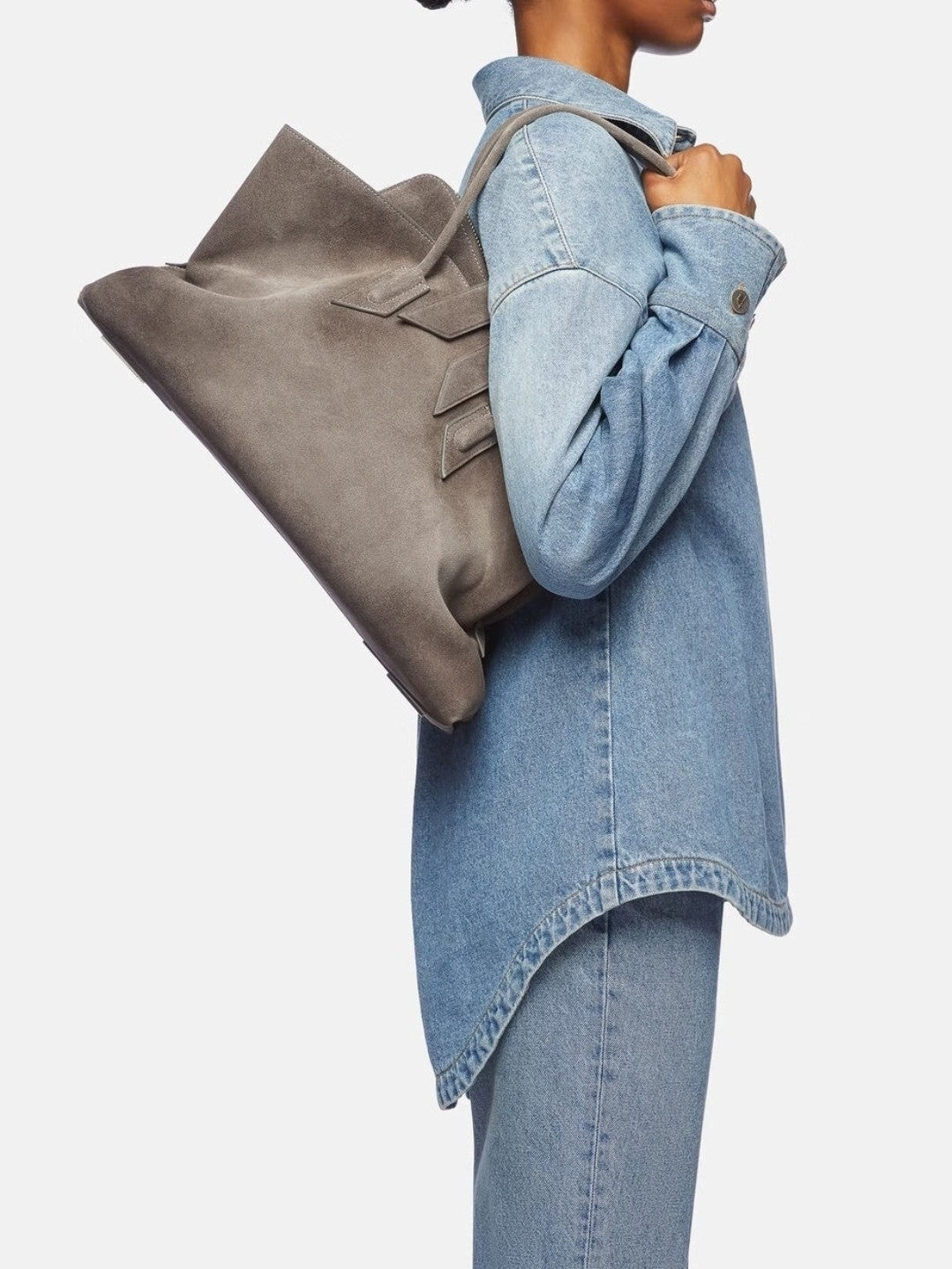 [Full leather inside and outside] the A* top layer cowhide La Passeggiata irregular one-shoulder handbag for women