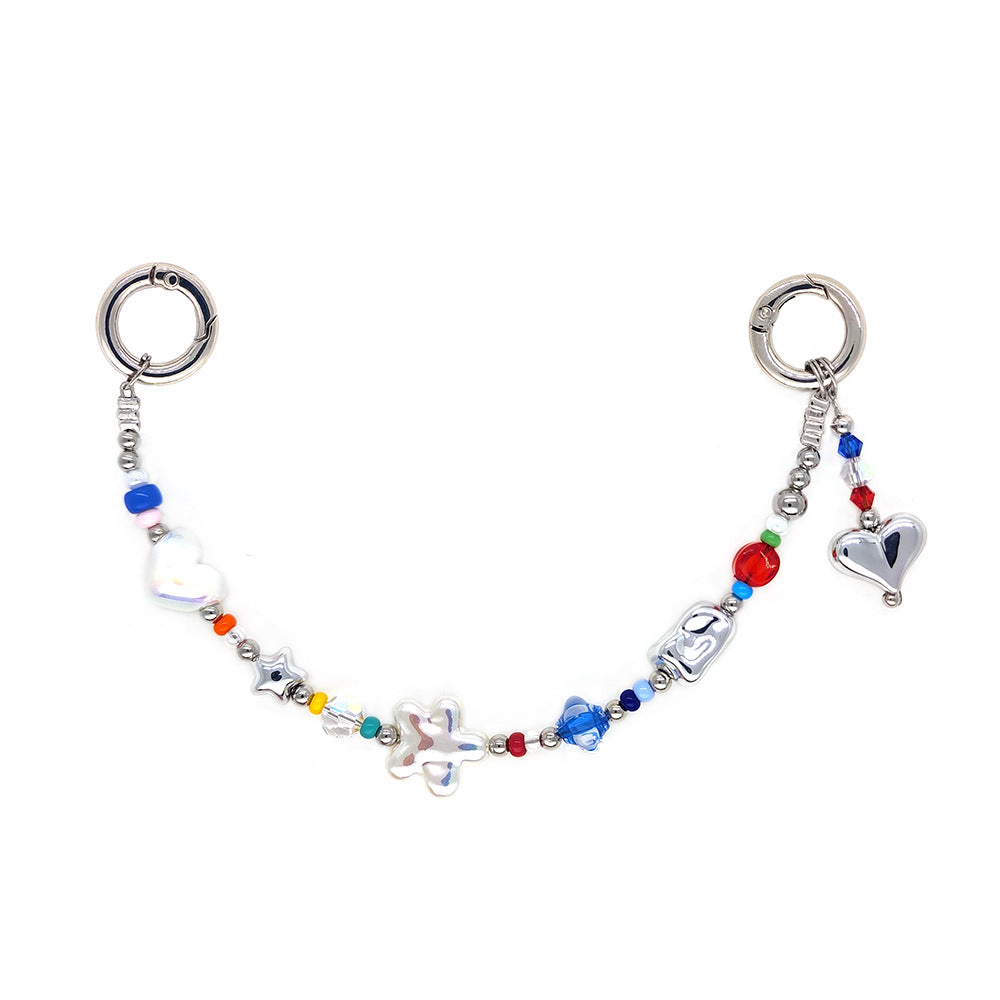 Star and Mushroom Encounter Phone Chain Charm INS Style Spring Summer Girly Healing Versatile CCD Camera Charm