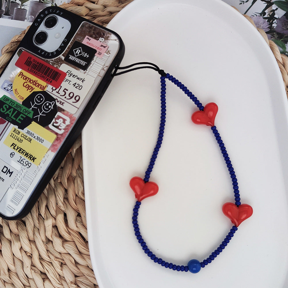 KKBEAD European and American bloggers portable pendant love mobile phone chain blackpink Kim Ji-ni with the same female lanyard